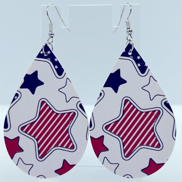 Faux Leather Dangle Earrings - Picture 3 of 3